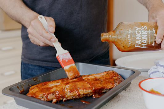 Barbecue Pork Ribs with Fancy Hank’s BBQ Sauce