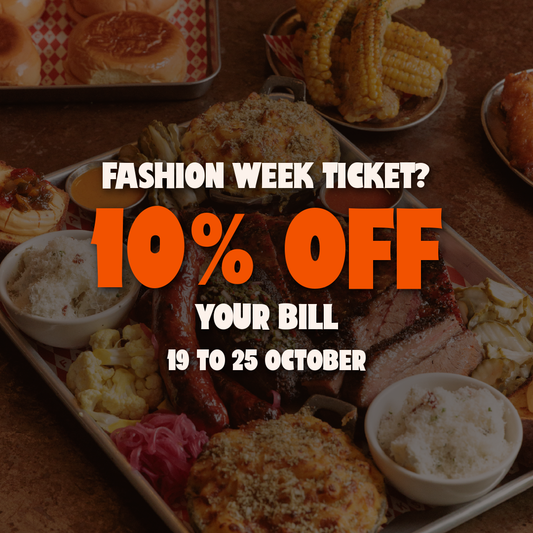 Fashion Week ticket? 10% off your bill at Fancy Hank's, 19 to 25 October