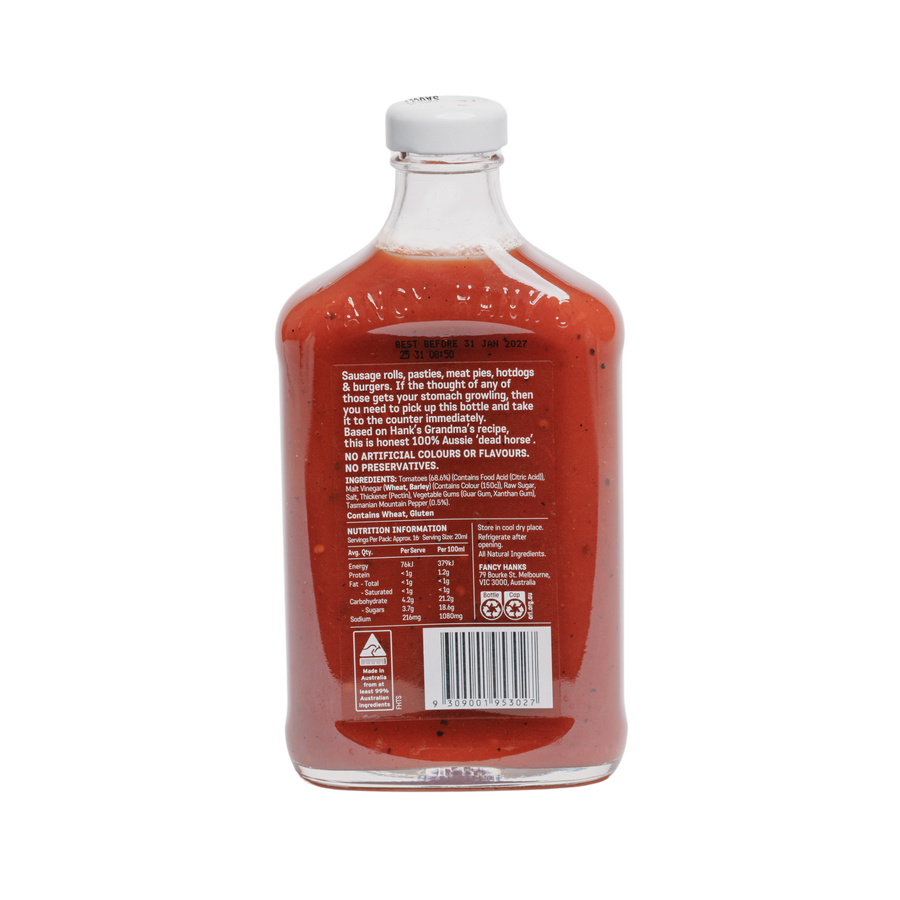 Back label of Tomato Sauce