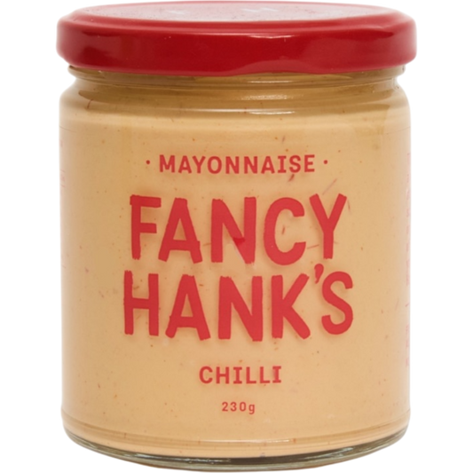 A jar of Fancy Hank's Chilli Mayonnaise